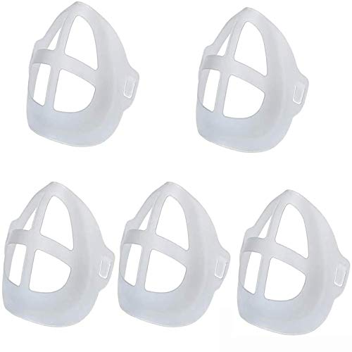 Preisvergleich Produktbild 3D-Silikon-Halterung für Masken, Stützrahmen, Silikon-Maskenhalterung, Innenkissen für Masken, Nasenpolster für Mund und Nase, 5 Stück