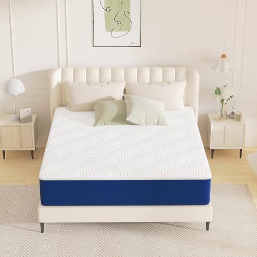 Matoresu Queen Mattress 12 Inch Cooling Gel Memory Foam Mattress Queen Size for Pressure Relief & Cool Fresh Sleep Queen Size Mattresses with Removable Washable Cover Edges Support Medium Firm