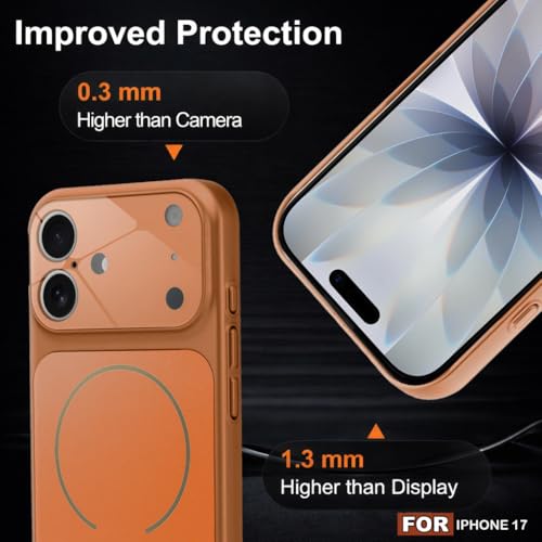 Image of SHINESTAR iPhone 17 Case - Premium Shockproof Protective Cover, Wireless Charging Compatible, Slim & Durable Luxury Back Cover with Camera Protection (Orange)