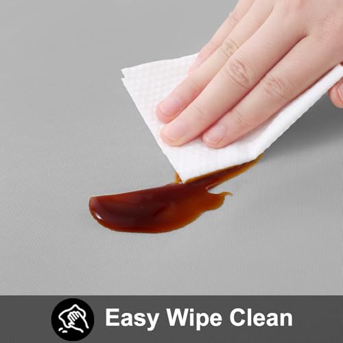Image of Smiry Square Table Cloth 60x60 Inch, Waterproof Wipeable Vinyl Tablecloths Protector, Oil Spill Proof Plastic Table Cover for Dining, Picnic, Camping, Outdoor, Light Grey
