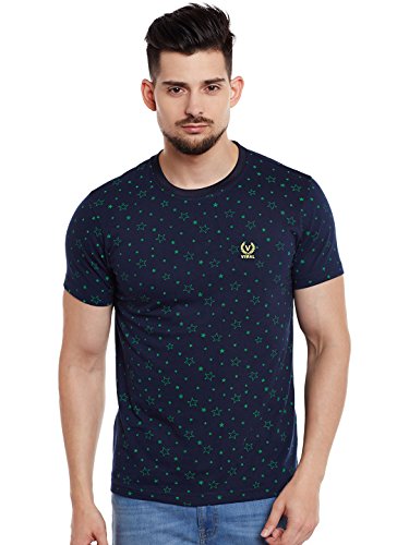 Image of Mack Jonney Printed Round Neck Cotton Tshirt for Men(Pack of 1)-TEE-Print-NO.1-01-BLK-P