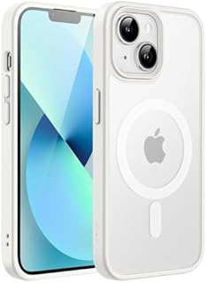 JETech Magnetyczna Etui dla iPhone 13 6,1 Cala Kompatybilny z MagSafe, Półprzezroczysta Matowe Tylna Szczupły Odporny na Wstrząsy Case (Czarny)