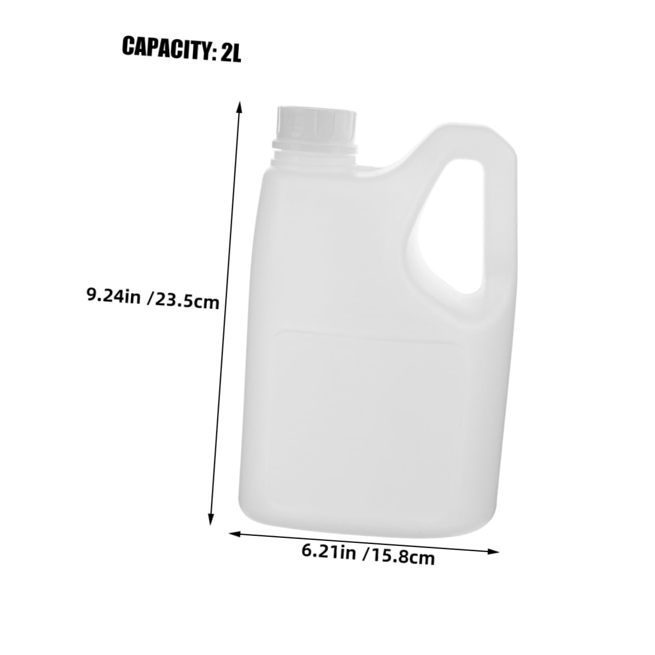 Juego de 2 Botellas de Plástico Blanco de 2l con Tapa Hermética y Boca Ancha para Almacenamiento de Jugo y Miel en Cocina o Uso Comercial