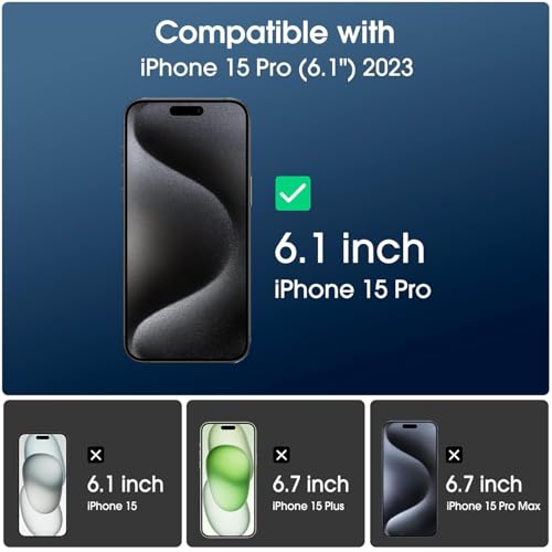 Image of Mr.Shield TI-Fit Tempered Glass Screen Protector Guard for iPhone 15 Pro, [1 Pack] [Easy Auto Alignment Frame] Case Friendly