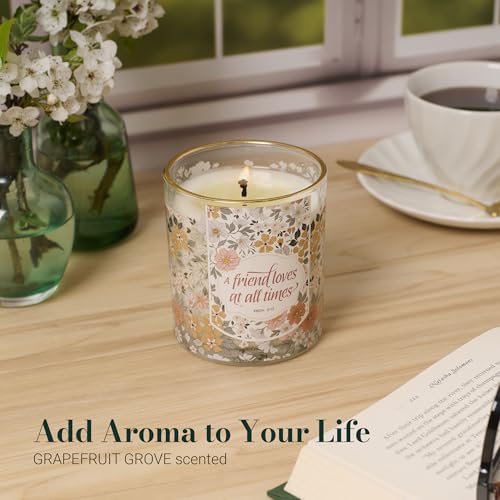 Image of Christian Art Gifts Grapefruit Grove Scented Candle: Proverbs 17:17