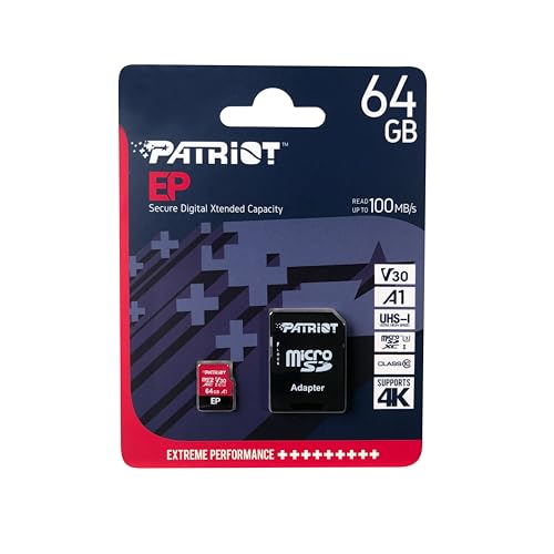 Image of Patriot Memory 64GB A1 / V30 Micro SD Card for Android Phones and Tablets, 4K Video Recording PEF64GEP31MCX