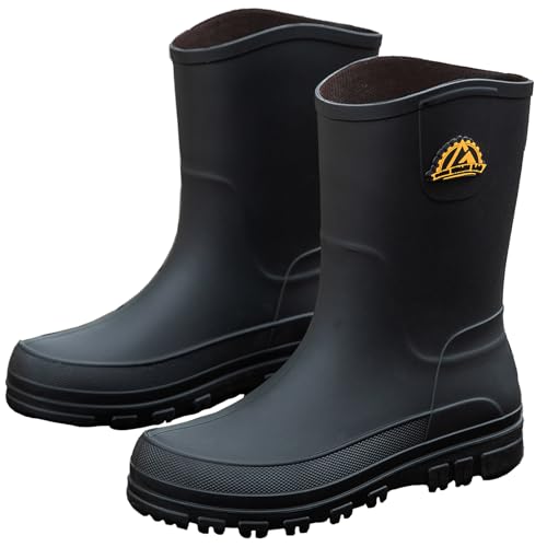 Best Boots for Working Outside: Top Picks & Features 10 IQAXC Waterproof Garden Rain Boots for Men Breathable Lightweight Mid Calf Deck Fishing Outdoor Slip Resistant Shoes, 388 Black 39