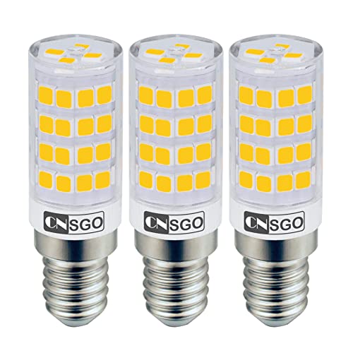 CNSGO E14 Ledlampen Warmwit 3000K 440 Lumen 4W Komt Overeen Met 40W Halogeen, 3 Stuks, Korte Kleine Maïslampen, 360° Stralingshoek AC220-240 V, Zonder Flikkeren, Energiebesparend, Niet Dimbaar