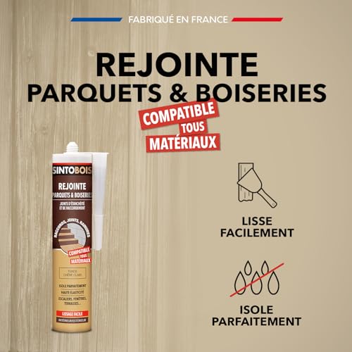 Mastic Multi-Matériaux SINTO Chêne Clair Haute Adhérence sans Odeur pour Isolation Parfaite