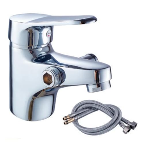 Grifo de lavabo monomando de latón con ducha para mesa de baño 3