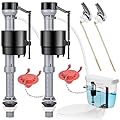 Teviora Universal Toilet Flusher Replacement Kit, Water-Saving & Height Adjustable Fill Valve, 2-Inch Flapper, Toilet Handle Lever, Quiet & Anti-Siphon Toilet Repair Kit Inside Tank (Red, 2-Pack)