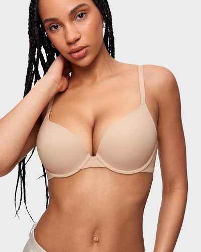 Image of INLYRIC Women's Push Up Bra Tshirt Demi Supportive Bras Underwire Plunge Padded Comfortable Inbarely Plus Collection