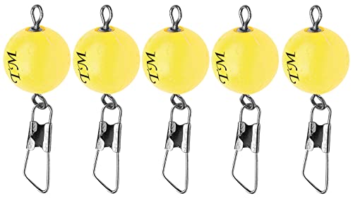 Trout Master Piloten mit Karabiner zum Forellenangeln Swivel Snap Pilot, Durchmesser/Farbe:12mm / Yellow Cover