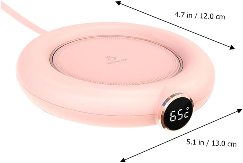 Alipis USB Coffee Mug Warmer Level Temperature Control Portable Pink Beverage Cup Heating Coaster for Office Home Dorm Compact Water Cup Heat Insulation Pad