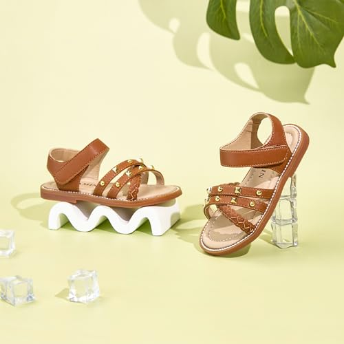 Image of PHIRAMIN Toddler Flower Girl Sandals - Girl Dress Shoes Toddler Little Kid Wedding Party