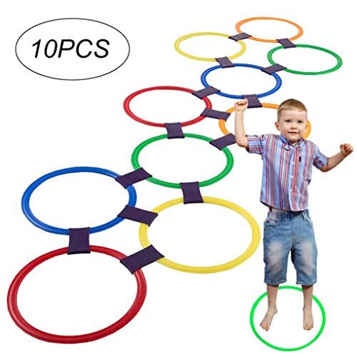 Hopscotch Ring Game Multi-gekleurde plastic ringen en connectoren voor binnen- of buitengebruik Creative Play Set voor… - Image 4