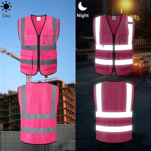 Image of Safety Vest for Men Women Hi Vis Vest with Pockets Mesh High Visibility Vests Meets ANSI /ISEA Standards