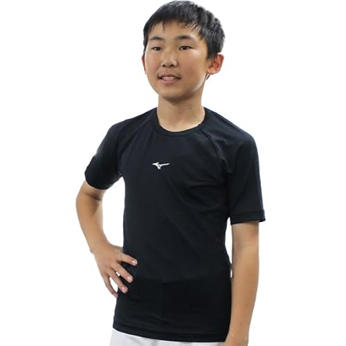 野球 ミズノ ウェア ウエア 少年 ジュニア アンダーシャツ 半袖 ローネック ゼロプラス 12JAAP52 (09) ブラック 140cm