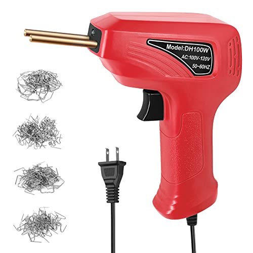 Hosioe ポータブル ハンドヘルド プラスチック溶接機 パネルクラック修理キット 熱切断 ホットホッチキス プラスチック修理ツールセット LEDライト付き