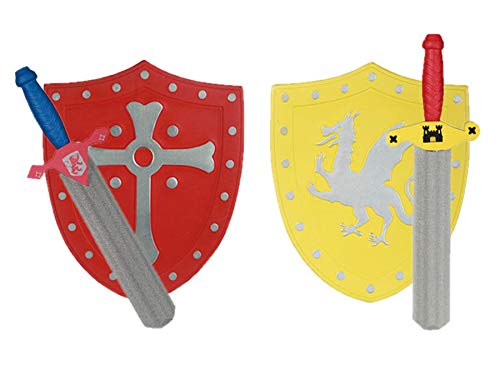 Preisvergleich Produktbild Idealtrend Ritter Set Schwert und Schild Spielzeug Zubehör Fasching Karneval Schaumstoff
