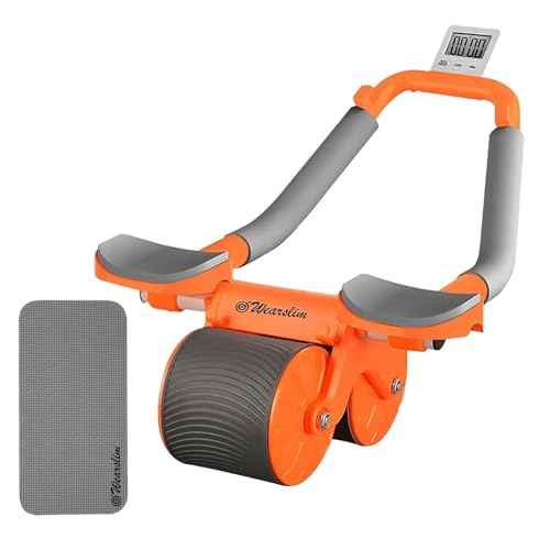 Image of Wearslim Abs Roller for Men & Women with Advanced Automatic Rebound, Strong Elbow Support, Timer, Mobile Holder & Knee Pad