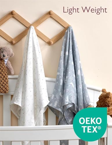Image of Momcozy Muslin Swaddle Blankets, 4-Pack Breathable and Skin-Friendly Receiving Blankets, Swaddle Blanket Shower Gifts & Baby Registry Essentials, Large 47 inchx47 inch, Creamy Rabbit