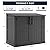 LHBGO Horizontal Storage Shed, Outdoor Resin Storage Shed 36 Cu. Ft. Garden Extra Large Capacity Weather Resistant Storage Box, Lockabl Waterproof Shed for Garbage Cans, Garden Tools,Black
