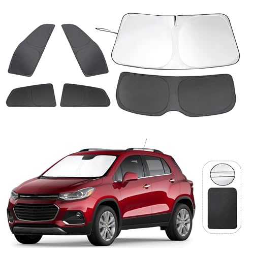 6PCS Windshield Sun Shade Custom Fit for 2013-2023 Chevrolet/Chevy Trax Accessories Foldable Sunshade Side Rear Window Shade Cover Full Set Privacy Protection Keeps Car Cool