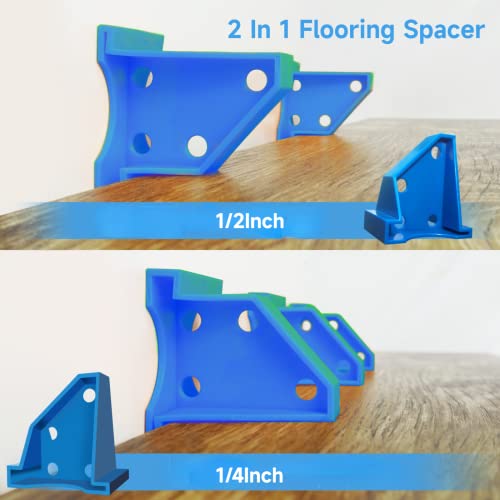 40Pcs Flooring Spacers, 2 In 1 Laminate Flooring Spacers With 1/2" & 1/4" Gaps, Installation Spacers For Vinyl Plank, Lvp, Laminate Wood, Engineered Hardwood, Bamboo, Tile Flooring #TOP3