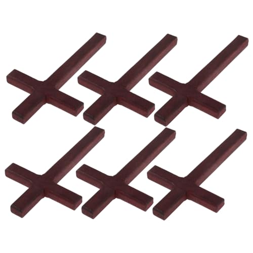 Cabilock 6 Piezas Cruz de Madera para Decoración Religiosa de Crucifijo Artesanal para Manualidades y Decoración de Hogar para Iglesias y Religiosos