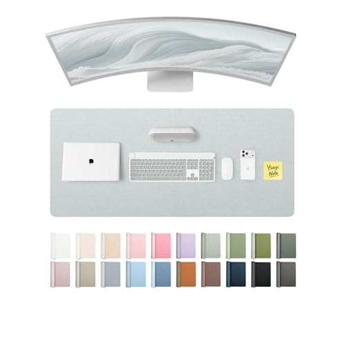 YSAGi Leather Desk Pad Protector, Office Desk Mat, Large Mouse Pad, Non-Slip PU Leather Desk Blotter, Laptop Desk Pad, Waterproof Desk Writing Pad for