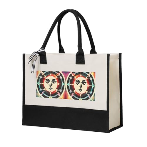 Sac fourre-tout en toile imprimé cerf beige pour femme cabas réutilisable quotidien