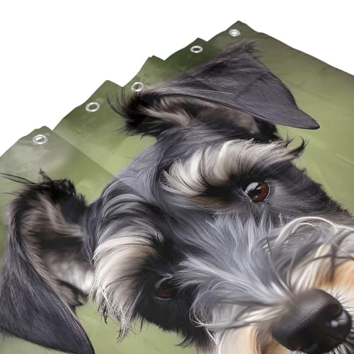 Rideau de douche schnauzer en polyester 183x183 cm avec 12 oeillets - 6