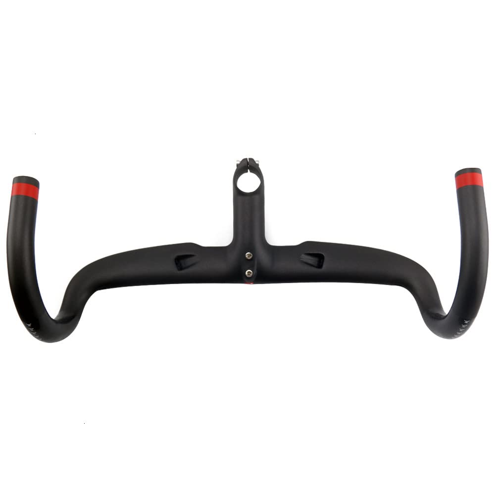 Zintegrowana kierownica roweru szosowego z włókna węglowego 400/420/440 mm x 80/90/100/110/120 mm aerodynamiczna, zintegrowana kierownica rowerowa z włókna węglowego (420 x 100 mm)