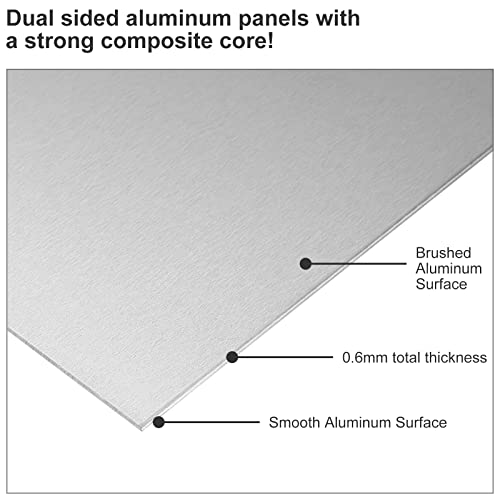 BENECREAT 10 STÜCKE 180x130mm Aluminiumplatte mit Schutz Film Silber Aluminium Übungsblätter für Schmuckherstellung Handprägung Prägen, 0,6 mm Dicke