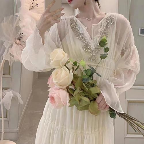 Rhinestones Beaded Flower Mesh Patches Sew On V Neckline Collar Trim Appliques for Dress Clothing Accessory DIY Crafts4