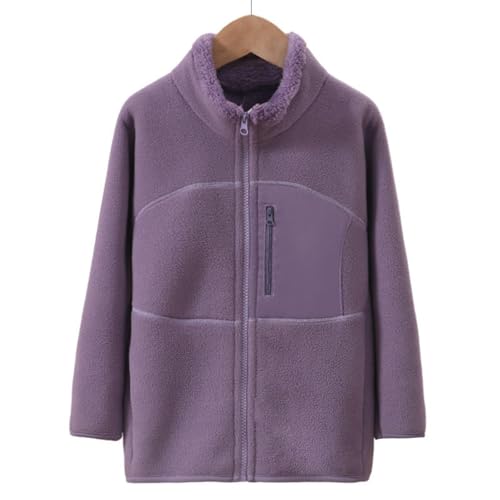 Plush Fleece Jacket for Boys Girls Polar Fleece Warm Fall Winter Coat Top Zip Pocket Color Block Fuzzy Outerwear2