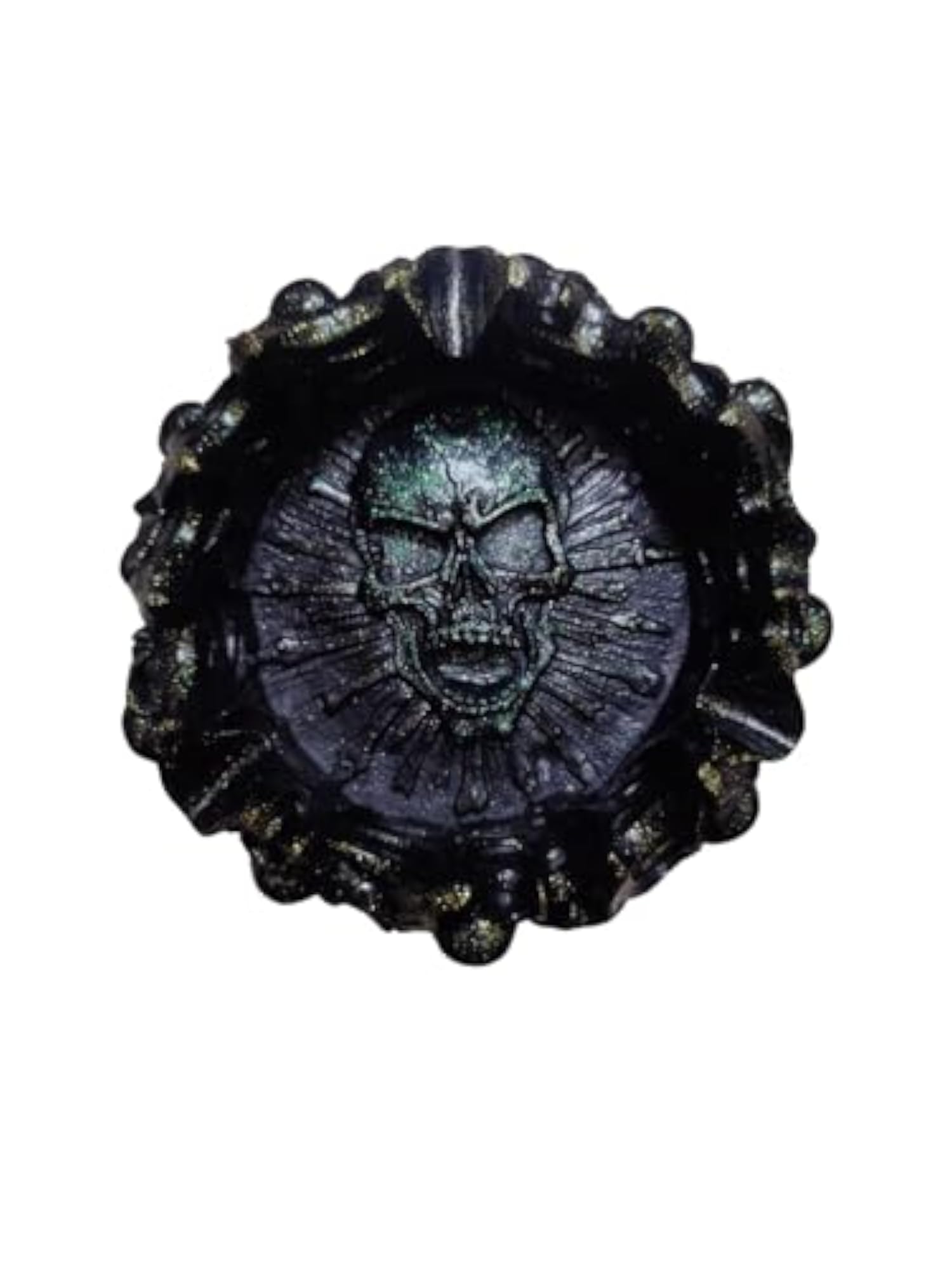 Handmade Epoxy Resin Ashtray with Skull Design