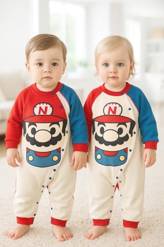 Image of Bold N Elegant Full Sleeve Footless Baby Romper Onesie Front Button Bodysuit Jumper for Newborn Baby Boys Girls Kids