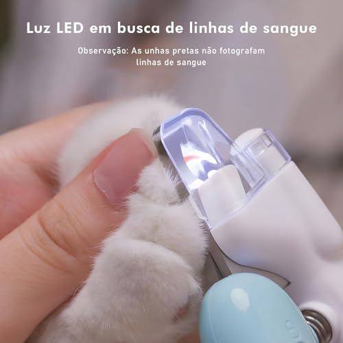 Cortador de Unha Pet, Com Luz LED, Adequado Para Cães e Gatos Pequenos, Médios e Grandes (ROSA)