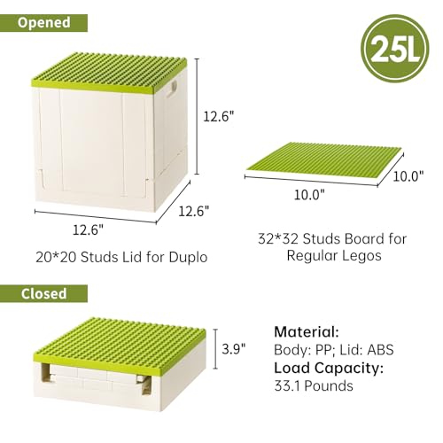 image for SHIMOYAMA Collapsible Kids Storage Box with Building Base for Lego Dup