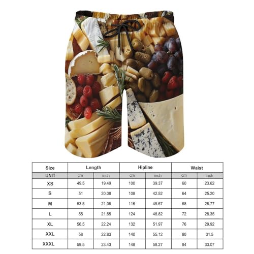 Men's Swim Trunks Quick Dry Board Shorts with Pockets Beach Shorts Beautiful Cheese Board Bathing Suits for Men2