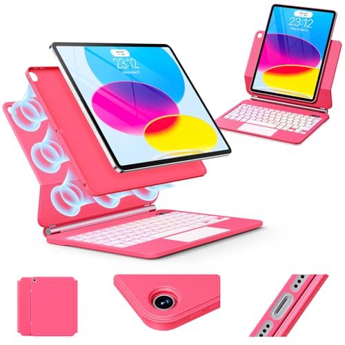 iPad (A16) 第11世代/第10世代用 キーボード付きケース - マジックスタイル マグネット - フローティングカンチレバースタンド - マルチタッチ トラックパッド キーボードケース iPad 11インチ 2025年&第10世代 10.9インチ