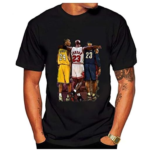 Playera de Manga Corta para Hombre NBA Lebron James Kobe Bryant Michael Jordan tee Casual Mujer Impreso Top Shirts Negro Negro (XL