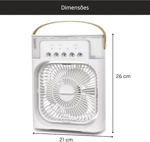 VITX Mini ventilador Climatizador portátil Com Spray de Água Com Capacidade de 600 ml e 3 Níveis De