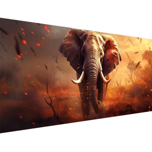 Diamond painting kits éléphant pour décorer le salon avec un grand tableau zen