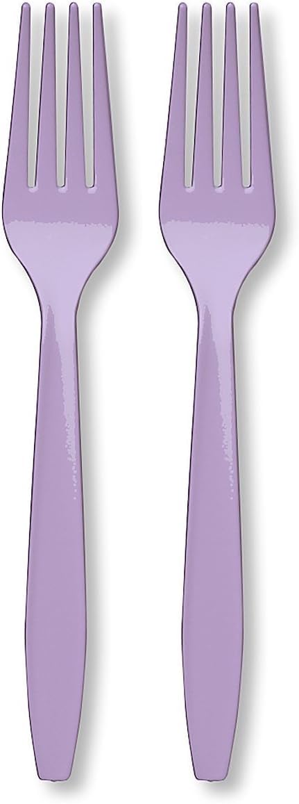 Creative Converting 10470 Lavender Premium Plastic Forks, 24 pcs