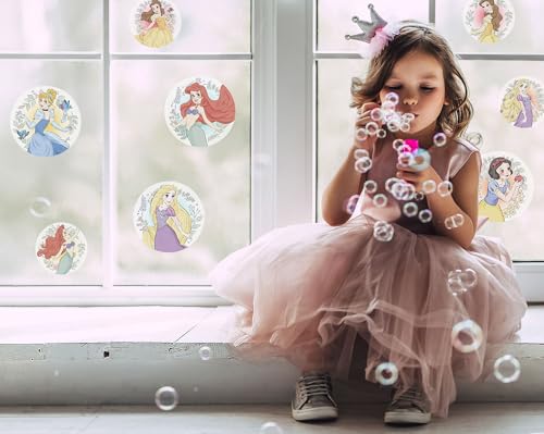 Stickers fenêtre Disney Princesses : autocollants vitraux colorés pour décoration enfant