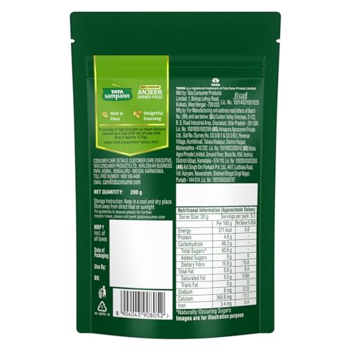Image of Tata Sampann Premium Anjeer (Dried Figs), 200g, Rich in Calcium & Fibre, Source of Iron, Naturally Low-Fat Food