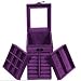 KLOUD City Purple Three-layer Lint Jewelry Box / Organizer / Display Storage Case with Mirror